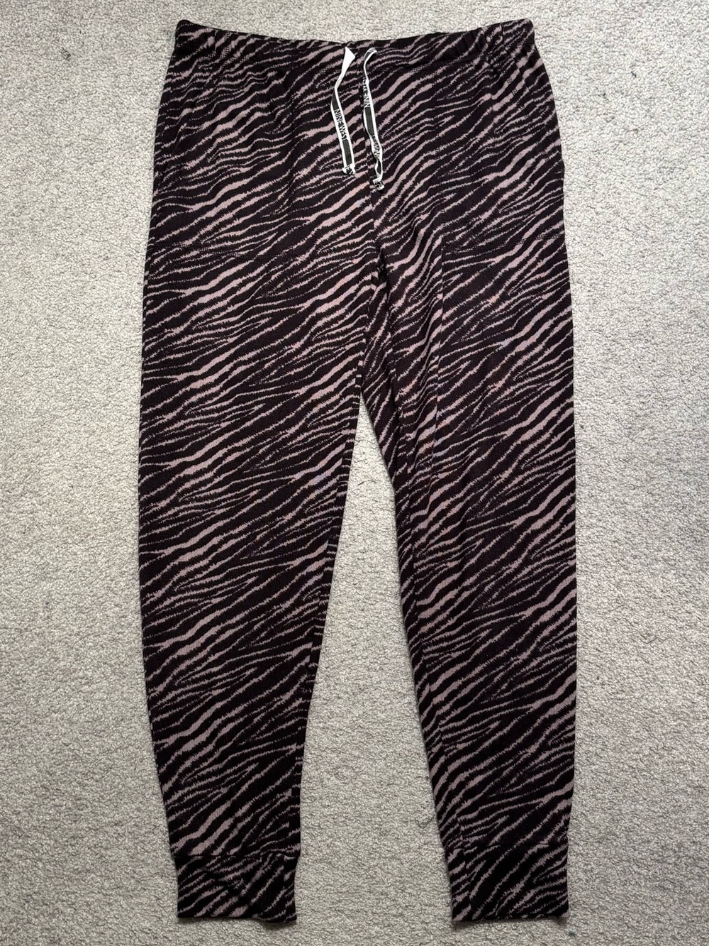Nine West Sleepwear Purple Zebra Print Soft Joggers